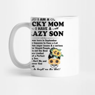 Sunflower I Am A Lucky Mom I Have A September Crazy Son Mother's Day Gift Mug